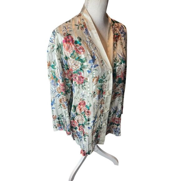 Vintage Victorias Secret Gold Label Strip Sleep Shirt Sz Small Button Down - Picture 2 of 4